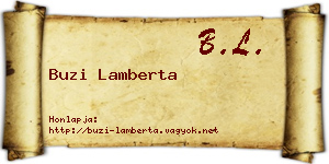 Buzi Lamberta névjegykártya